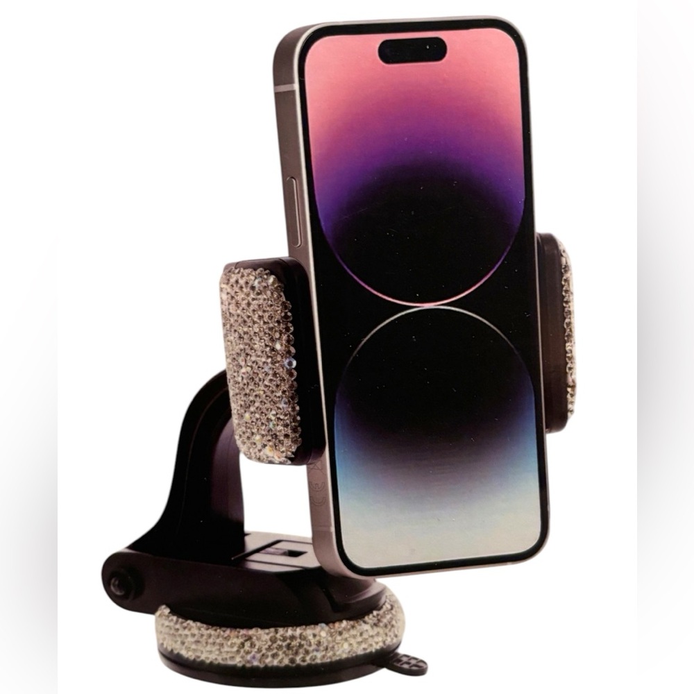 NIB•Nicole Miller Universal 360 car phone mount w/rhinestones